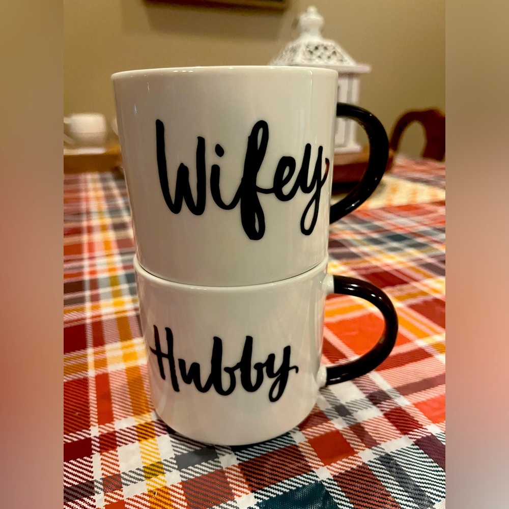 Wifey and hubby mugs from target